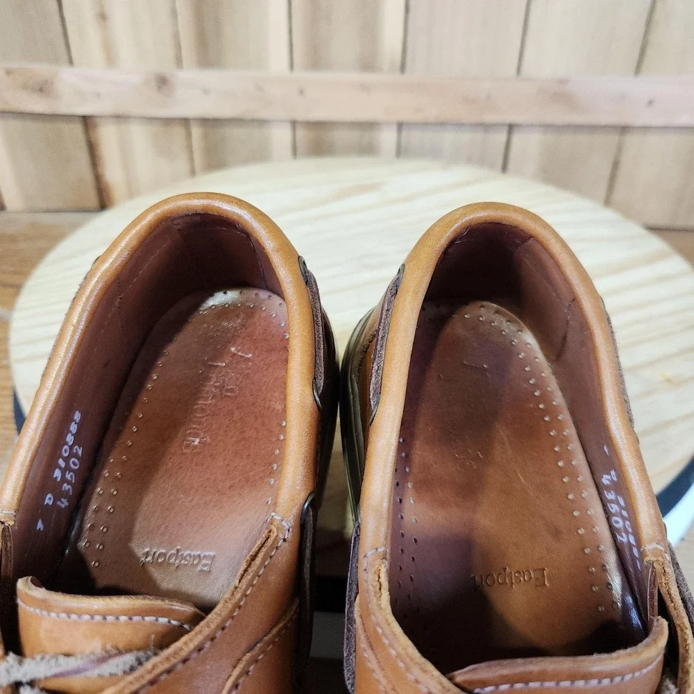 Allen Edmonds Eastport 3 Eye Shoes Mens 9 Brown Leather Boat Deck Moc Toe Casual